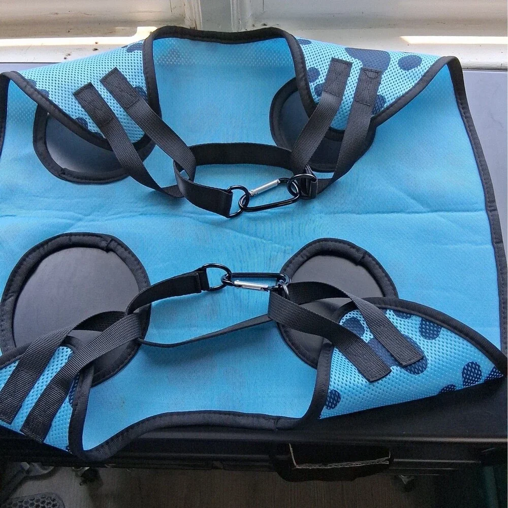 Dog Pet Grooming Hammock Harness Blue w Black Paw Print